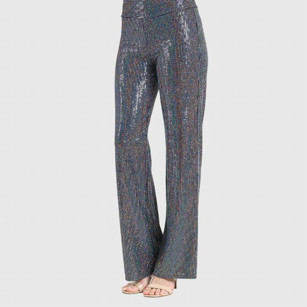 NEW CLARA SUNWOO shimmer pant in black/silver